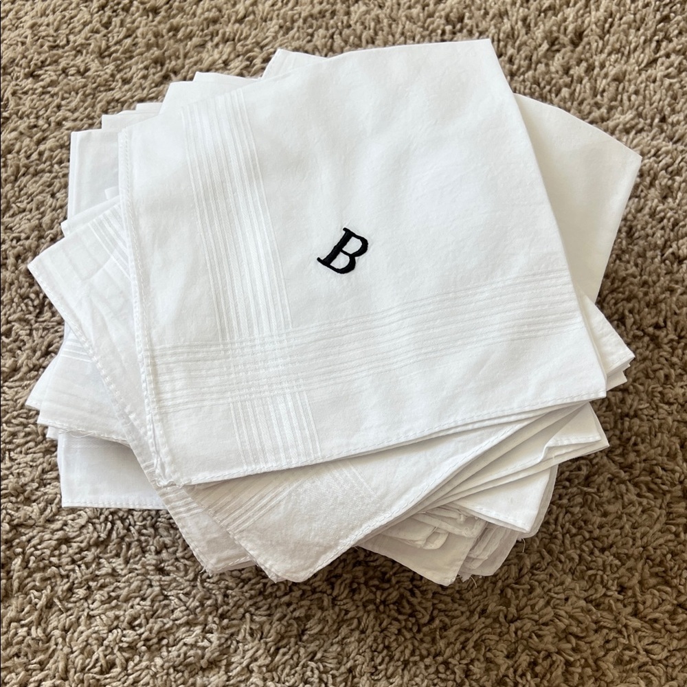 White Monogrammed Napkins/hankies